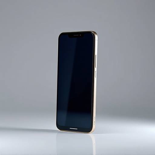 Photo d'un smartphone haut de gamme mis en valeur avec un éclairage professionnel, idéal pour un site de commerce électronique ou une publicité.